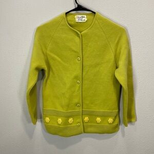 Marco Polo vintage bright green cardigan‎ sweater